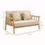 Canapé moderne à 2 places avec causeuse rembourrée avec coussin décoratif, parfait pour les petits espaces et les espaces de vie confortables, beige