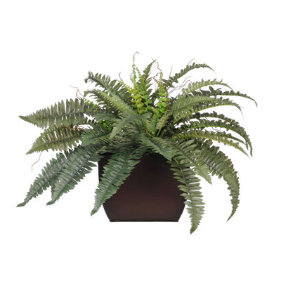 Faux Fern Plant in Metal Pot