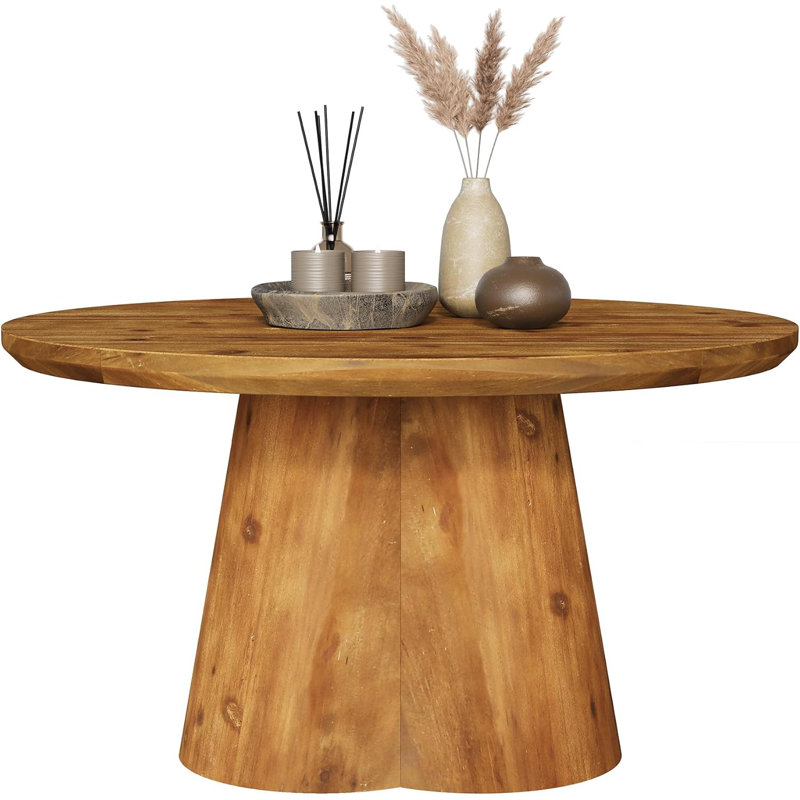 Solid Wood Pedestal Coffee Table