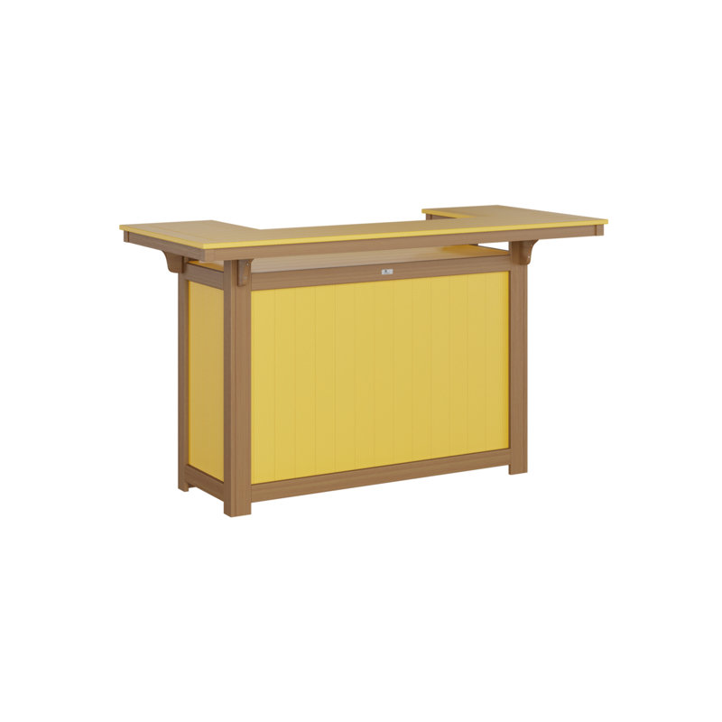 Berlin Gardens Outdoor Island, Sunburst Yellow, Natural Teak