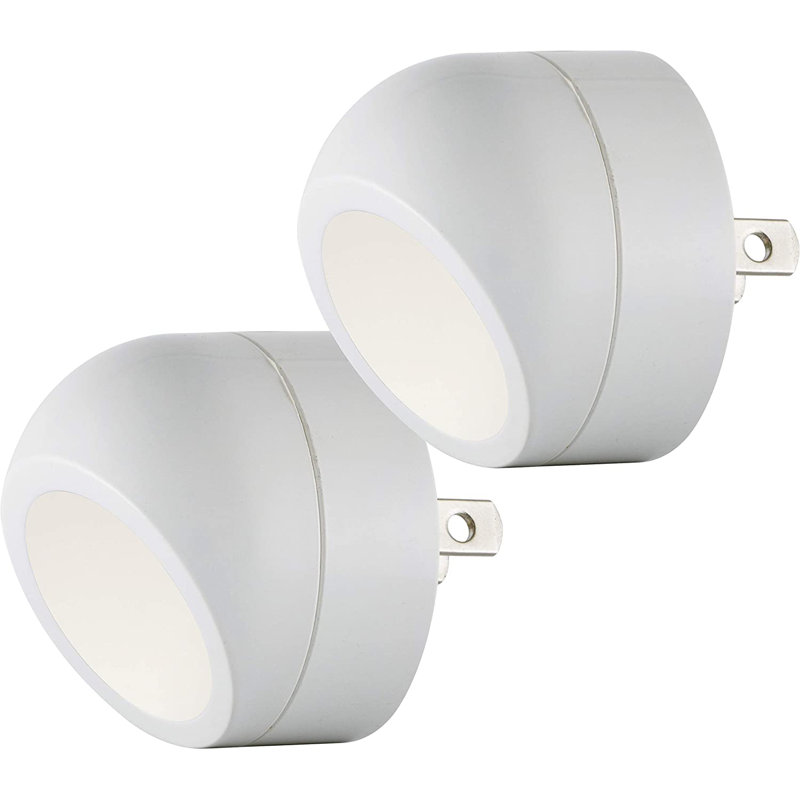 White Rotating LED Night Light with Dusk-to-Dawn Sensor