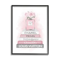 Fashion Glam Wall Art Decor Prints - Chanel Pink Wall Decor For Girls  Bedroom Makeup Room - Glam Decor Wall Posters - Perfume Handbag Makeup Art  