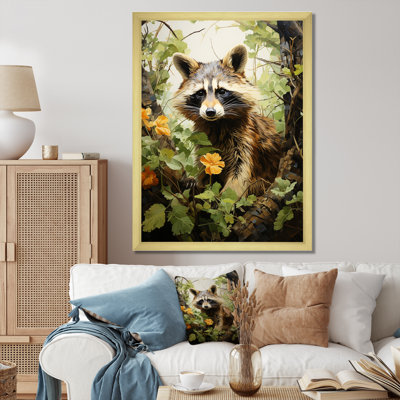 «Curious Raccoon Collage V», reproduction sur toile