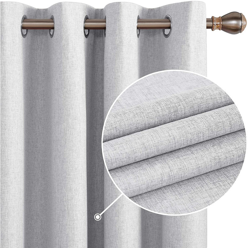 Ipswich Blackout Thermal Grommet Curtain Panels, 52" W x 63" L, Light Gray