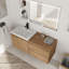  Ensemble de meuble-lavabo mural simple 48 po avec plateau en résine Vowar