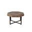 Table basse octogonale avec pieds en métal, design rétro brun antique pour le salon