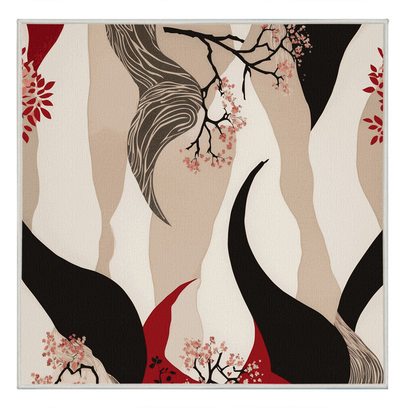 Petal Whispers Rug, Square 3'