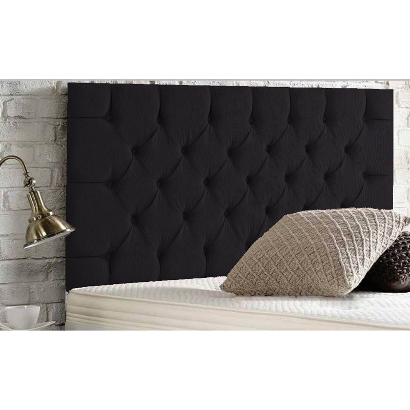 Esters Upholstered Headboard, Chenille, Small Single (2'6), Black