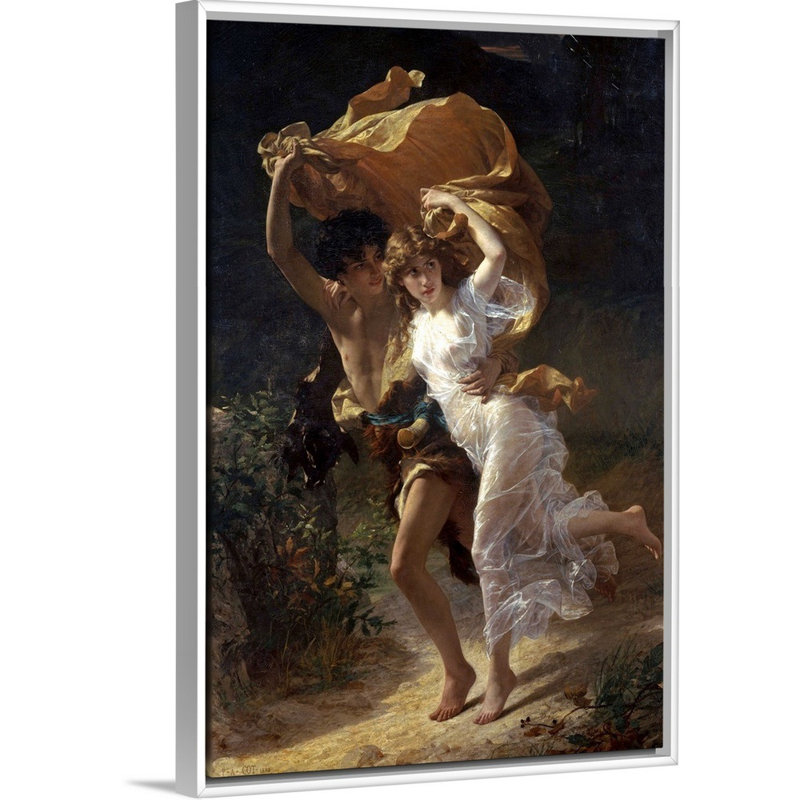 « The Storm » par Pierre Auguste cot-impression, H 20 po x l 14 po x P 1,75 po, Cadre blanc