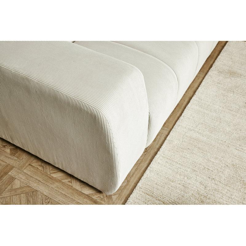 Charee 5 Seater Corner Sofa , Right Hand Facing, White Corduroy