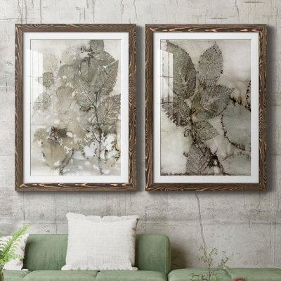 Birch Leaves I - ensemble de 2 reproductions d'art sur papier