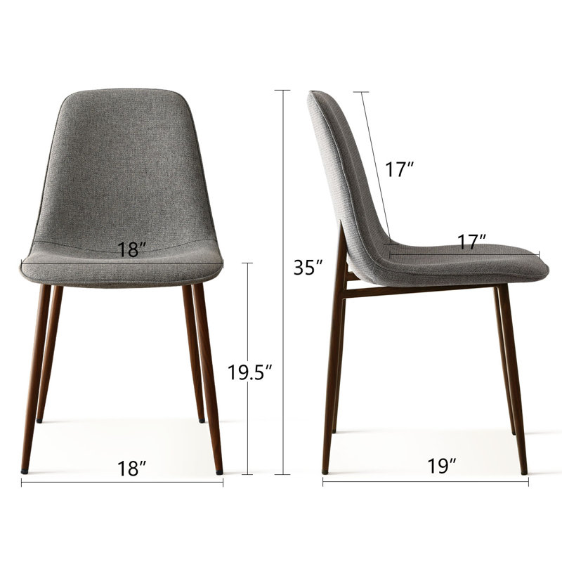 Chaise d'appoint rembourrée avec pieds en métal Jozwiak, Gris