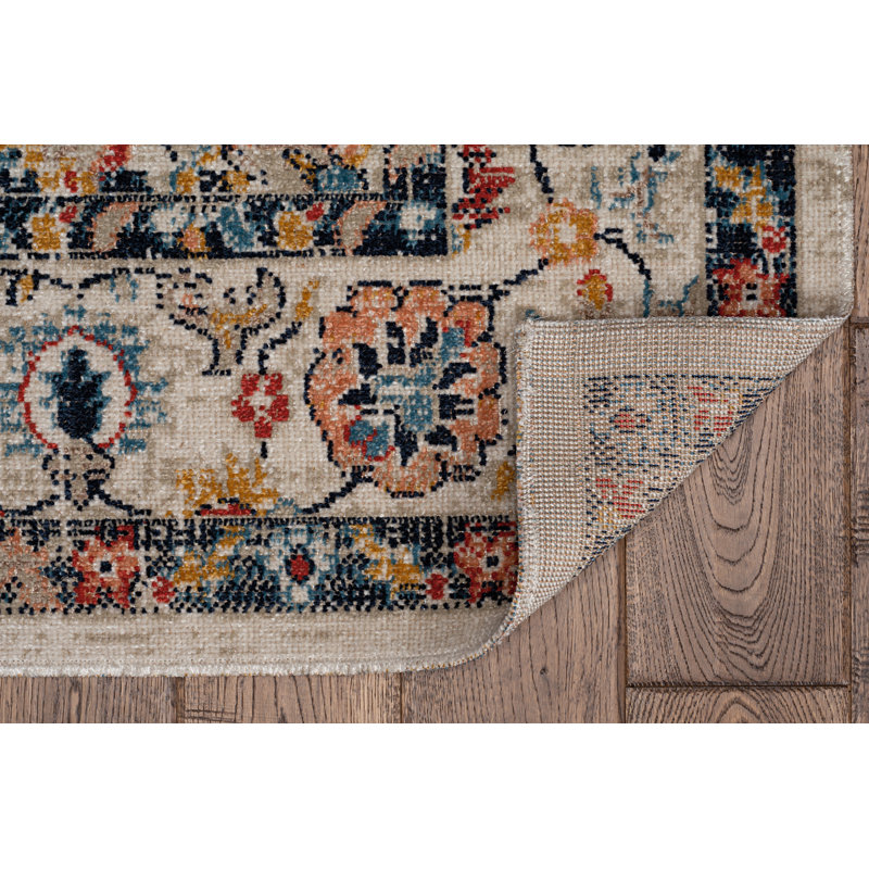 Rectangle Presli Oriental Machine Woven Polyester Area Rug in Brown, Rectangle 5' x 7'6