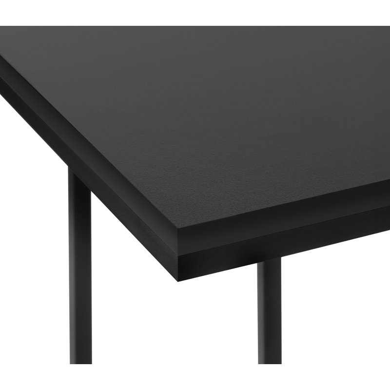Table d'appoint, en forme de C, bout, côté, collation, stratifié noir, métal noir, contemporain, moderne