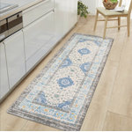 Anti-Fatigue Medallion Floral Blue/Ivory/Gray Mat