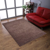 HAND KNOTTED LOOM SILK ECO-FRIENDLY AREA RUGS  - Light Brown Color | Solid Design | Area Rugs for living room, Bedroom