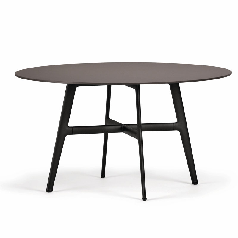 Seax Outdoor Round Dining Table, Ebony