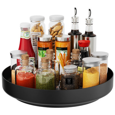 Lazy Susan Turntable Organizer - 13 Inch Rotating Spice Rack Metal Lazy Susan For Cabinet Pantry Kitchen Countertop Bathroom Refrigerator Table Storag -  Rebrilliant, 5B3BE367E2AF4CBC93DA8DD58B24BDBF