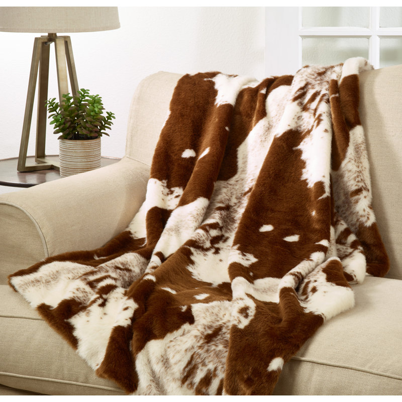 Lait Collection Hand Woven Throw Blanket, Brown
