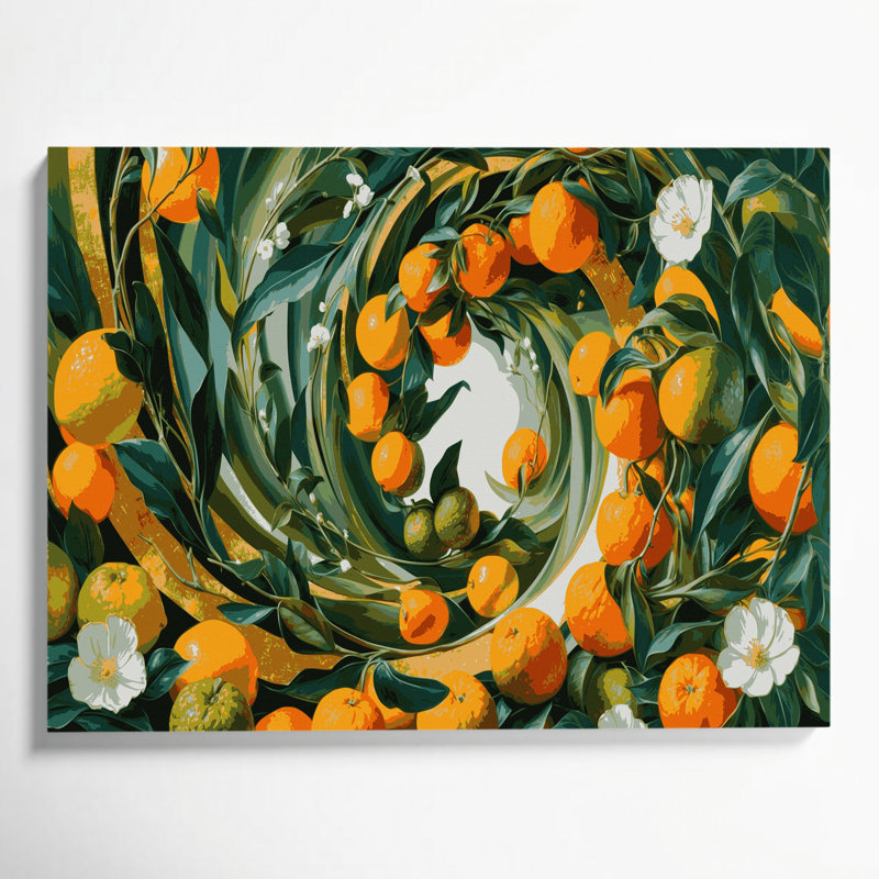 «Fruit Bergamot Green», art mural sur toile, H 20 po x l 24 po