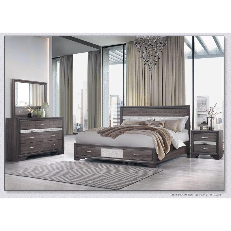 Ryder Sparkle Grey Bed, Queen