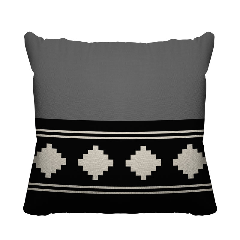 Coussin intérieur / extérieur Ector Southwestern, L 15 po x H 15 po, gris