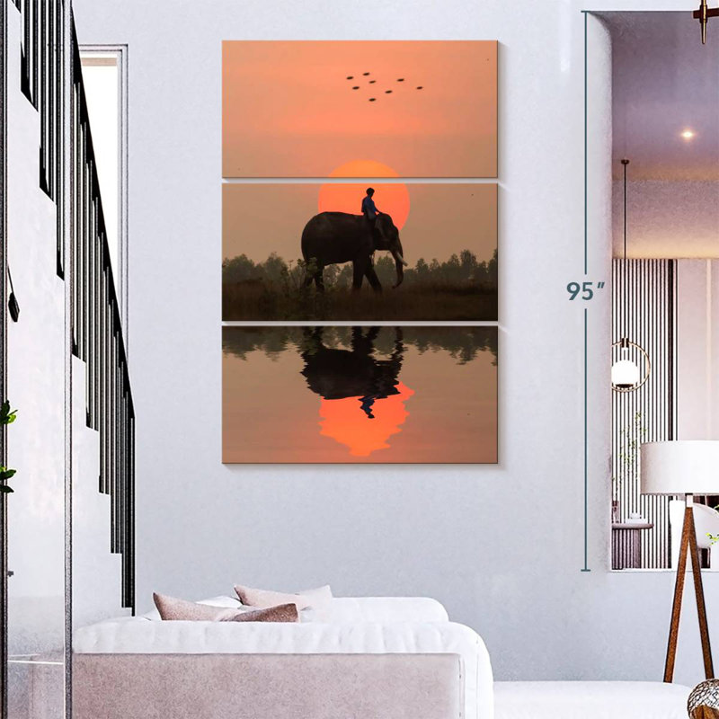 Brampt Elephant Rider, 74" H x 48" W