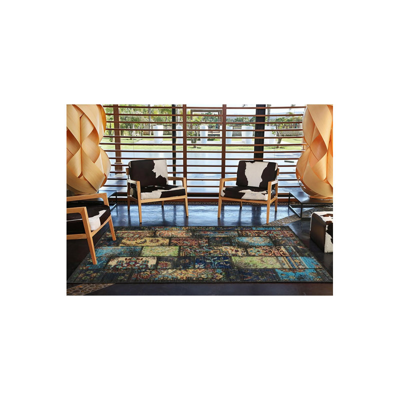 Tapis noir lavable à rayures, Sous-tapis rectangulaire de 3 pi 3 po x 4 pi 11 po
