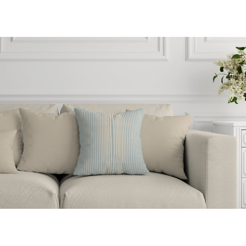 Coussin intérieur / extérieur Ash River, L 15 po x H 15 po, Bleu