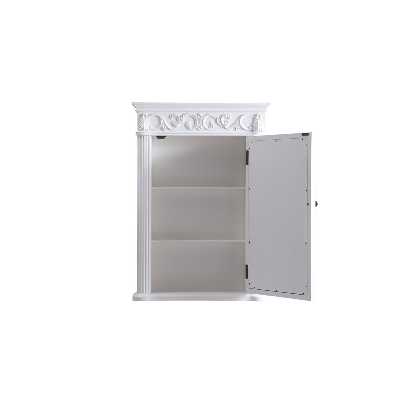Armoire à pharmacie avec 3 tablettes Aurillon, H 36 po x l 25 po x P 6 po, Blanc antique