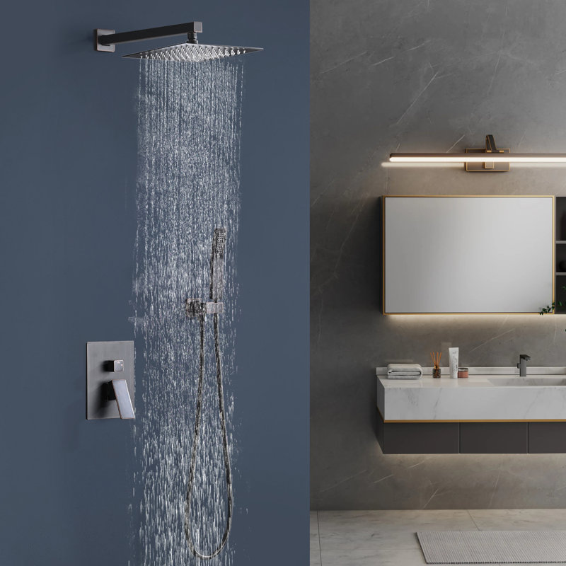 1-Spray Patterns 9.8 In. Dual Fixed And Handheld Shower Head With 1.8 GPM In Oil-Rubbed Bronze