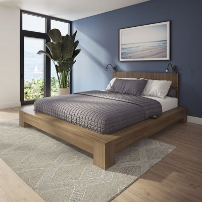 ZEN – Platform Bed with Headboard – Easy Assembly, No Box Spring Required