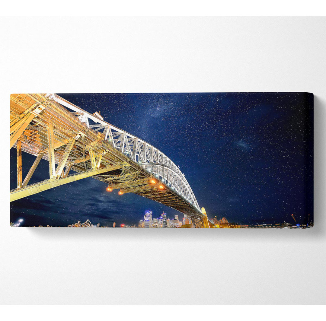 Sydney Bridge Nights - Kunstdrucke auf Segeltuch