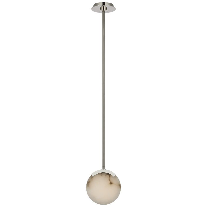 Kelly Wearstler Melange 7" Pendant in Antique-Burnished Brass with Alabaster, Polished Nickel
