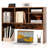 Computer Desktop Bookcase Countertop Storage Bookshelf Organizer with 4 Cubbies Coffee-1656273400