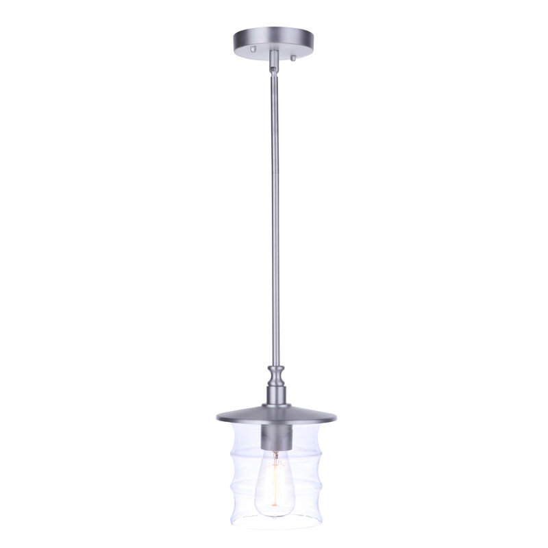 Luminaire suspendu d'extérieur 1 lumière H 9,65 po Ammadas, Aluminium satiné