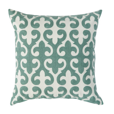 Mani Embroidered Cotton Throw Pillow