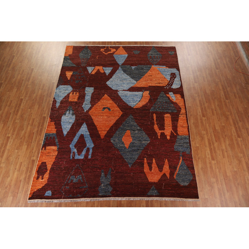 One-of-a-Kind 10'1" x 13'6" New Age Rectangle Wool Area Rug in Red