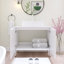 30 po Ensemble de meuble-lavabo simple sur pied Largeur avec lavabo vasque en céramique et comptoir blanc Carrara-113791477