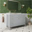 Ensemble de meuble-lavabo autoportant 48 po entièrement assemblé avec construction en bois et plateau en marbre d'ingénierie entièrement assemblé