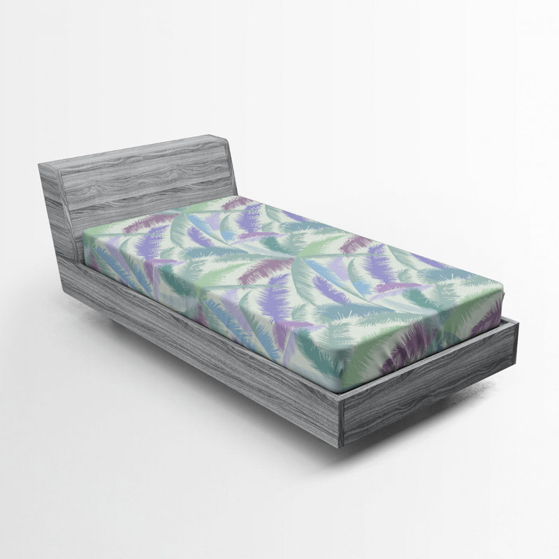 Microfiber Floral Fitted Sheet, Twin Fitted Sheet
