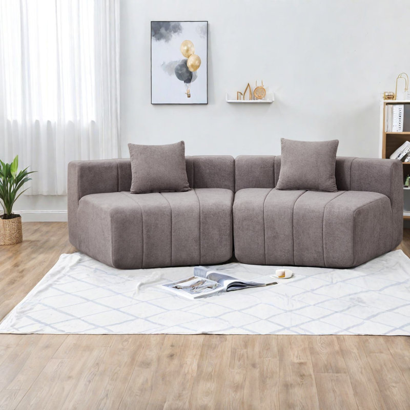 Canapés chic en chenille, design incurvé moderne pour le salon et le bureau