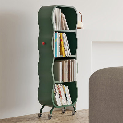 Green Modern Cold-rolled steel rotating bookshelf