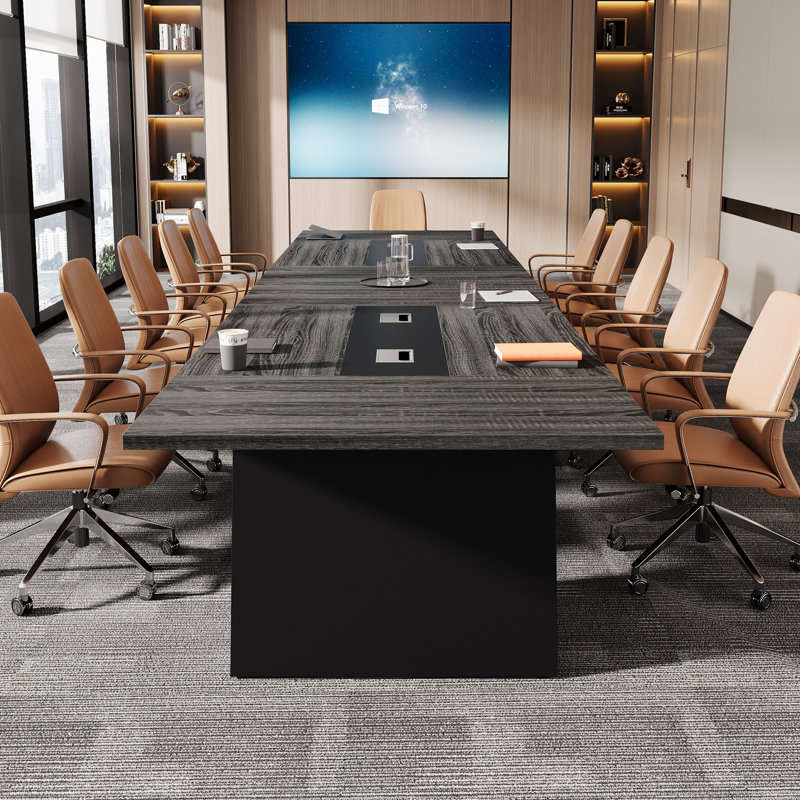 Table de réunion de 8 pi pour 8 à 10 personnes, table de réunion, Gris