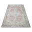 Tapis rouge foncé / beige / gris en laine noué à la main de conception unique des années 1960 de taille 6 pi x 9 pi 6 pi 9 po x 11 pi