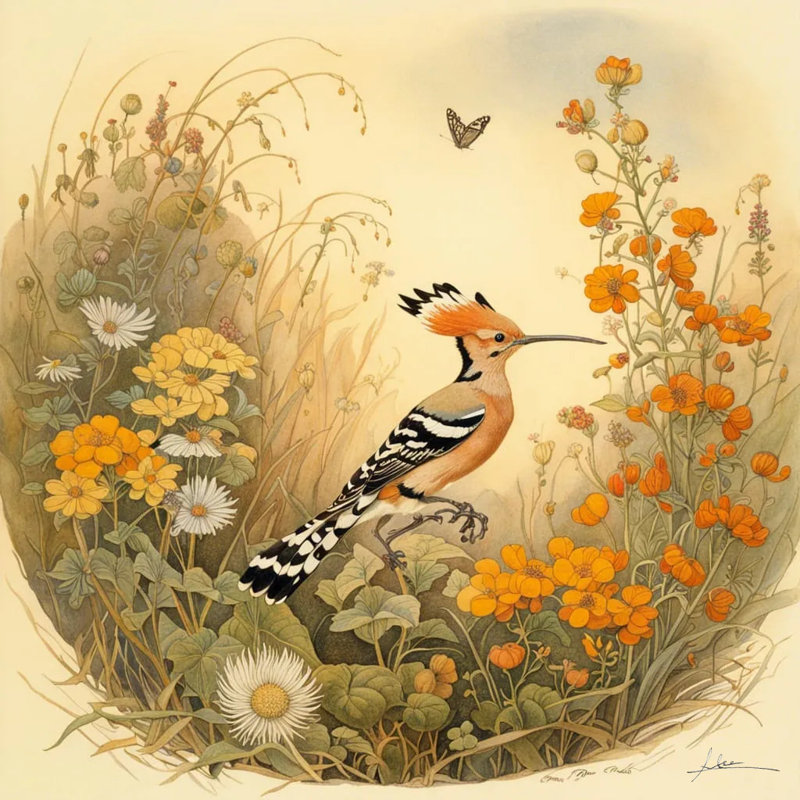 Art sur toile Amber Crest Hoopoe, H 20 po x l 20 po