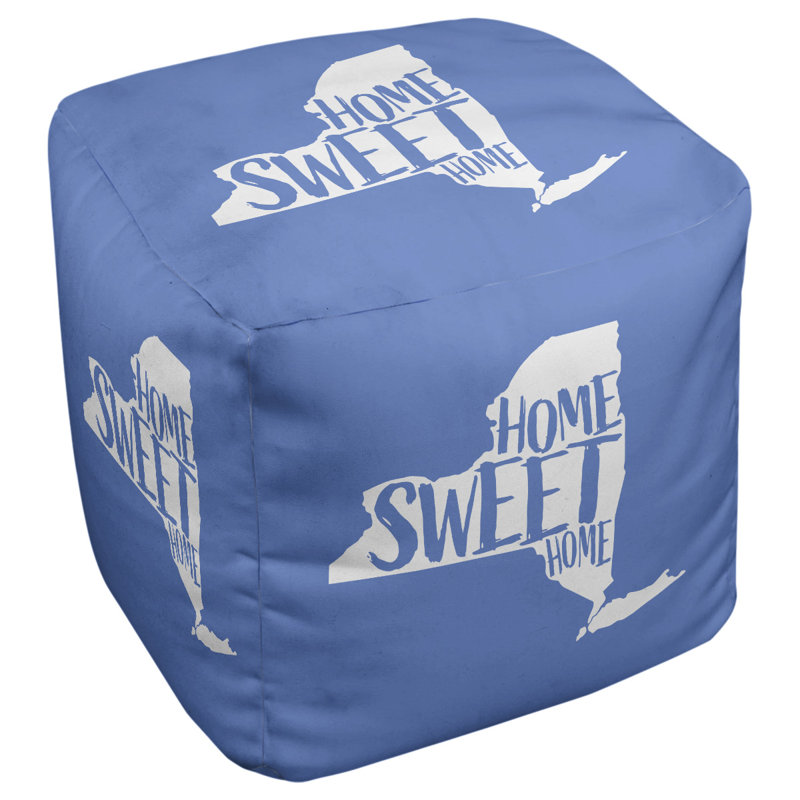 Repose-pieds cube new york home, Bleu