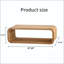 Table basse en forme d'hippodrome avec rangement ouvert, finition bois clair