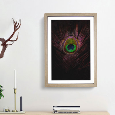 Purple Peacock Feather - Single Picture Frame Print on MDF