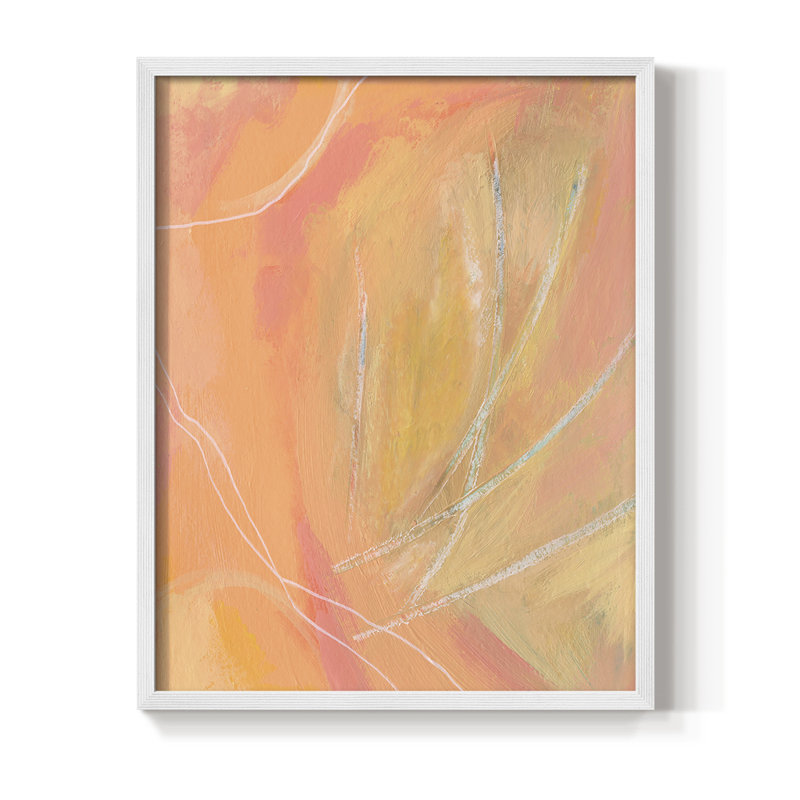 «Peach Bliss II», reproduction encadrée - bois massif, Cadre simple blanc, H 10 po x l 8 po